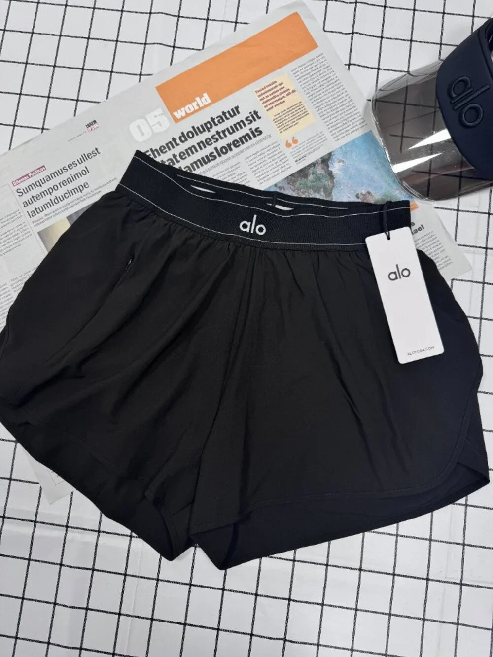 Black ALO Yoga Match Point Short New🩳😍Summer Super versatile must-have shorts